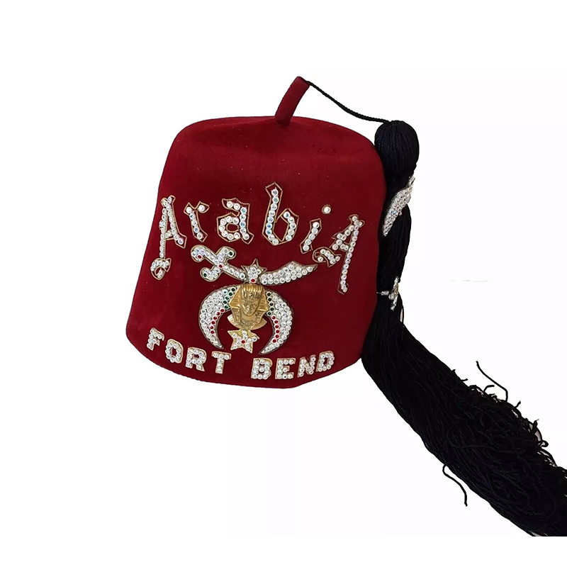 Shriners Baseball Cap – Maroon Burgundy Noble Hat With Embroidered Logo, Adjustable Velcro - View #9