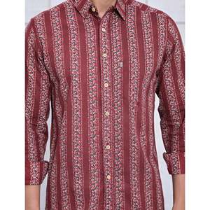 Chemise décontractée 100 % coton imprimée à manches longues, coupe ajustée élégante, taille 6XL, chemises habillées pour hommes, offre ODM - Product Image 2