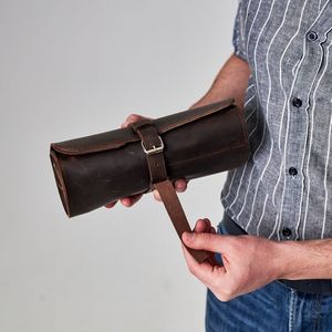 Wholesale Custom Handmade Premium <b>Leather</b> <b>Tool</b> <b>Roll</b> Durable Stylish <b>Tool</b> Organizer with Multiple Compartments for Craftsmen - Product Image 2