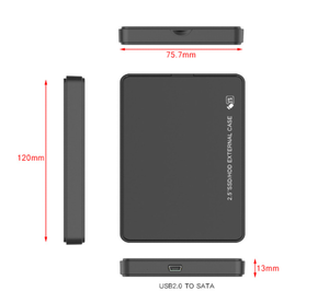กล่องใส่ฮาร์ดดิสก์ภายนอก USB 2.0 SATA ขนาด 2.5 นิ้ว  วัสดุพลาสติก - Product Image 2