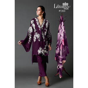 Diseñador tradicional pakistaní indio ropa nueva llegada trabajo a mano Kurti pantalón Dupatta Salwar gharara traje Georgette bordado - Product Image 1