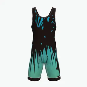 Sublimación camisa de lucha libre moda vintage lucha sola ropa elástica Venta caliente personalizada Lucha Libre Singlets