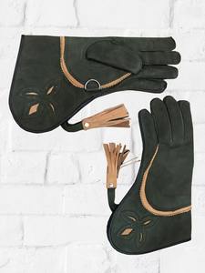 Los mejores guantes de cetrería en material de cuero duradero amarillo y negro para trampa para animales - Product Image 3
