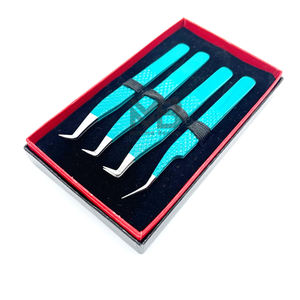 90 degrés 45 degrés Volume nouvelle couleur enduit diamant argent conseils pince à cils japonais en acier inoxydable avec marque personnalisée - Product Image 2