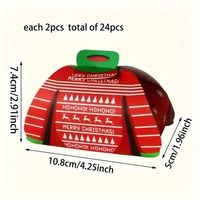 Coffret cadeau de Noël 24 pièces avec chandail de fête pour biscuits, bonbons et chocolats, parfait pour les fêtes et les petits emballages