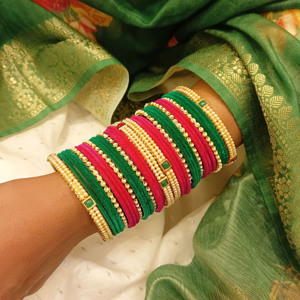 Conjunto de brazalete indio, brazalete de terciopelo de perlas de imitación, conjunto de brazalete nupcial tradicional de boda india de cristal Kundan para mujer, multicolor - Product Image 4