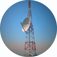 Tour de communication à 3 pieds galvanisée à chaud pour antenne panneau cellulaire MIMO/GSM avec 2 connecteurs N femelles et bornes N femelles