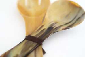 Juego de cuchara de sopa de cuerno de búfalo duradero pulido con espejo con cubiertos clásicos de mango largo para una cena elegante y ofertas de gran oferta - Product Image 4