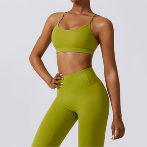 Conjunto Deportivo Ligero Personalizado para Mujer, Sujetador Deportivo, Leggings sin Espalda, Transpirable, para Gimnasio, Correr, Entrenamiento, Yoga - Product Image 1