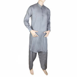 Kameez Shalwar para Hombre - Bordado - Gris - Product Image 1