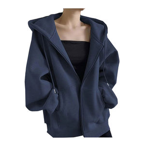2025 mujeres de gran tamaño con capucha y cremallera Tops Casual otoño sudadera holgada para mujeres precio barato OEM diseño personalizado 2025 - Product Image 4