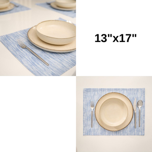 Juego de 9 Manteles Individuales a Rayas Azules 100% Algodón, 35x45cm, Decorativos para Mesa de Comedor, Tejidos para Uso Doméstico - Product Image 5