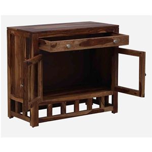 Ulyano, acabado de teca rústica, Unidad de vajilla de madera sheesham, muebles para el hogar resistentes a los arañazos para comedor - Product Image 5