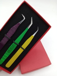 Getup brosons ขนตาปลอม90องศาสไตล์ปลาโลมามืออาชีพแหนบต่อขนตาหยักเรียบ - Product Image 3