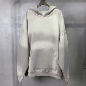 เสื้อฮู้ดแบบสวมหัวสำหรับผู้ชายโอเวอร์ไซส์ผ้าฝ้ายผ้าขนแกะหนาย้อมลายปักแบบกำหนดเอง360GSM - Product Image 4