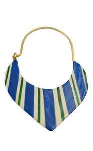 Pendientes Bali, joyería, Material de latón, pintura a mano, diseño de cerámica azul, pendiente colgante, acabado dorado mate para niñas y mujeres - Product Image 2