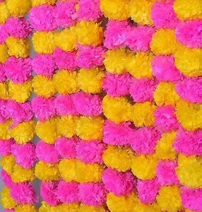 Prix de gros guirlande de fleurs artificielles souci pour la décoration Diwali Pooja mariage fête de noël événements - Product Image 6