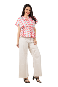 À la mode ethnique courte Kurti robe femmes imprimé multicolore blanc Flair Sexy Style pakistanais disponible à la quantité en vrac - Product Image 3