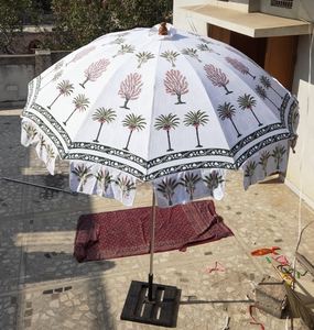 ร่มพิมพ์ลายทำมือร่มสำหรับตกแต่งลานกลางแจ้งร่มชายหาดสไตล์โบฮีเมียนร่มสนามขนาดใหญ่ทำด้วยมือแบบอินเดีย - Product Image 4