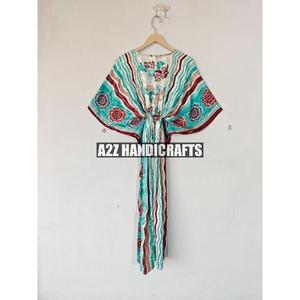 ชุดคลุมบิกินี่ลายดอกไม้สำหรับผู้หญิงชุดเดรส Maxi ชุดชายหาดพิมพ์ลายดอกไม้แนวธรรมชาติขนาดฟรีไซส์ - Product Image 6