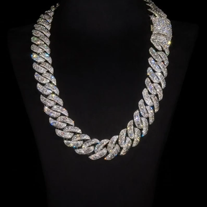 Cadena Cubana de Moissanita de 23 mm, Plata de Ley 925, Cierre de Limón, Longitud Personalizada - Product Image 1