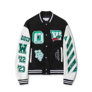 Long Baseball Letterman Vestes Logo Personnalisé Nouveau Vintage En Cuir Manches Varsity Veste Hommes Laine Broderie - Product Image 2