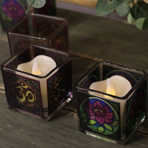 Bougeoir en vitrail imprimé UV personnalisé-Décoration de Noël et cadeau de mariage uniques - Product Image 5