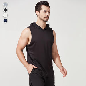 เสื้อกล้ามออกกำลังกายผู้ชายคุณภาพสูงจากโรงงานโดยตรง แห้งเร็ว ระบายอากาศดี เป็นมิตรกับสิ่งแวดล้อม ผ้าฝ้ายสีพื้น ซักง่าย - Product Image 3