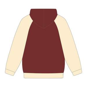 Sweat à capuche à manches raglan en chenille brodée, couleur maroon, pour les sororités grecques Delta Divine Nine, vêtements personnalisés pour les étudiants des HBCU - Product Image 3