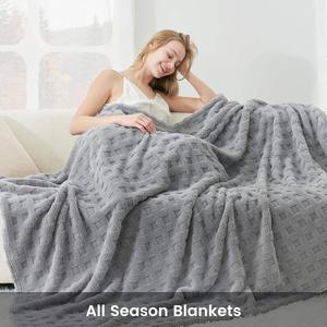 Fleece Winter Throw <b>Blanket</b> Eco-Friendly Embroidered Soft <b>Warm</b> Fluffy Customizable Decorative Giftable Bed <b>Blanket</b> for Women Men - Product Image 5