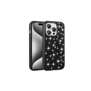 Funda Trasera de Lujo Netzy SAFA Linea con Diseño de Piedras Brillantes para iPhone 15 Pro, 11 Pro, 14 Plus, 8 Plus - Negra, Empaquetada para Venta Minorista - Product Image 1