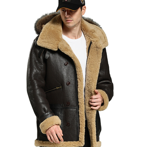 OEM Men's High Street Vintage Winter <b>Warm</b> Leather Jacket 100% <b>Waterproof</b> Breathable Windproof Customizable Stand Collar Front - Product Image 4