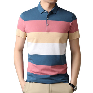 เสื้อโปโลสำหรับผู้ชายแฟชั่นผ้าฝ้ายแขนสั้นลำลองธรรมดาระบายอากาศได้ดีดีไซน์เพรียวบางเครื่องแต่งกายขายส่ง - Product Image 2