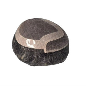 Perruque Taz Hair BD en cheveux humains, ondulée, prothèse, 100% cheveux chinois Remy, toupet à dentelle frontale avec base mono - Product Image 4