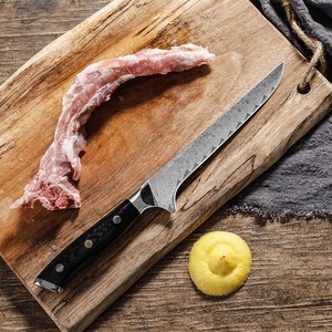 Venta al por mayor personalizado de calidad superior OEM ODM servicio profesional japonés cuchillos de cocina de acero Damasco cuchillo de Chef hoja fija - Product Image 4