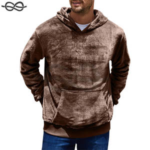 Sweat-shirt à capuche double face résistant à l'usure pour hommes, vêtements en polaire épais et chaud de couleur unie pour l'hiver - Product Image 3