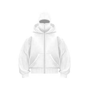 Nouveau style, personnalisé, imprimé brodé délavé à la pierre, cagoule à capuche unisexe, épais, imperméable, 100% coton, hiver, homme, fermeture éclair intégrale - Product Image 1