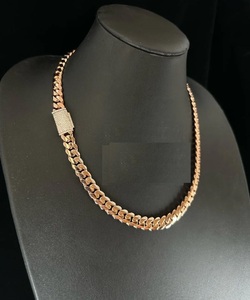 Cadena de eslabones cubanos de 10MM VVS1 Moissanite 14K acabado en oro blanco 925 colgante de plata esterlina para probador de diamantes de hip-hop incluido - Product Image 3