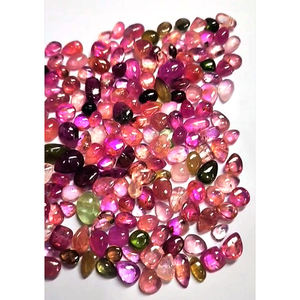พลอยทัวร์มาลีนธรรมชาติหลากสีขนาด7มม. ถึง12มม. 182ชิ้นทรงลูกแพร์ทรงกลม Cabochon 292 CTS - Product Image 4