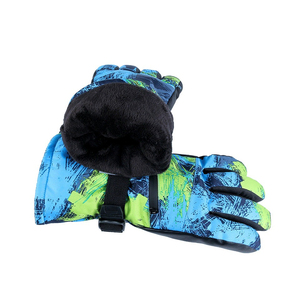 Guantes de esquí impermeables calentados para invierno nieve al aire libre a prueba de viento mitones de esquí de cuero guantes de esquí de invierno de alta calidad con logotipo personalizado - Product Image 4