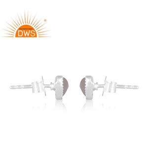 ต่างหูแบบกระดุมพลอยรูปดวงจันทร์สีเทาเงินสเตอริ่งเครื่องประดับดีไซน์ตามสั่งสำหรับเป็นของขวัญสำหรับผู้หญิงสำหรับผู้หญิง - Product Image 4