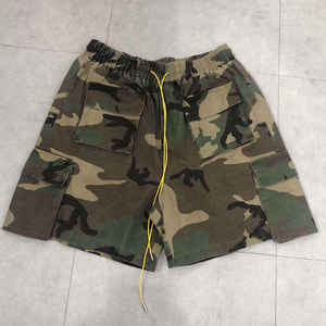 Ropa de calle nueva moda deportiva Lisa teñida al aire libre cordón secado rápido pantalones cortos de carga verano gimnasio Casual Biker pantalones cortos de hombre - Product Image 2