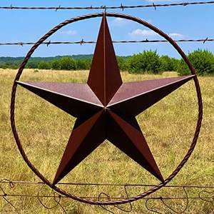 Intérieur/extérieur Finition rustique Étoiles en métal Décorations de Noël Décoration murale pour la maison Décoration pour la saison de Noël - Product Image 4