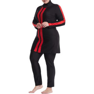 Traje de Baño de Alta Calidad con Estampado Completo, Impermeable, Talla Grande, Moda Árabe Musulmana, Conjunto de Traje de Baño con Frente Cubierto para Mujeres y Niñas - Product Image 2