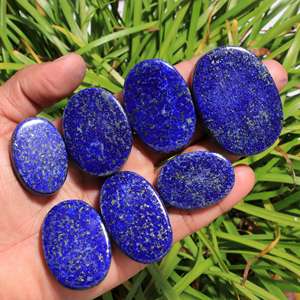 Lapislázuli natural piedra preciosa cabujón suelto azul real lapislázuli suave espalda plana pulido septiembre piedra de nacimiento para joyería - Product Image 3