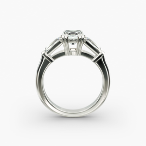 หินสามก้อน925สีเงินบิดเกลียวหรูหราสำหรับผู้หญิงแหวนหมั้นคลาสสิกครบรอบหรือแหวนสัญญา - Product Image 2