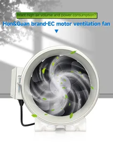 Hon & Guan Stille Ventilator 6 Inch Kanaalventilator Met Laag Geluid, Stil 8 Inch Ec Duct Ventilator Ec Uitlaatventilator