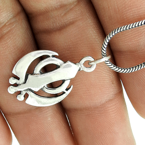 Khanda símbolo sijismo religión Vector ilustración Punjabi Sikh colgante Khalsa colgante 925 Plata todo religioso colgante hecho a mano - Product Image 5