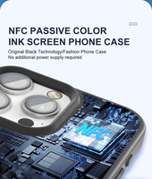 Étui de téléphone portable intelligent NFC de luxe 16/15/14/13 Pro Max Plus Écran E-Ink quadricolore Personnalisable Motif DIY Étui antichoc