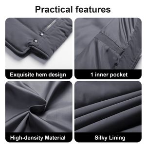Chaleco acolchado personalizado OEM para hombre, chaquetas sin mangas para exteriores con bolsillos, chaleco acolchado de Color sólido para hombre, bolsillo 5 dimensiones - Product Image 4